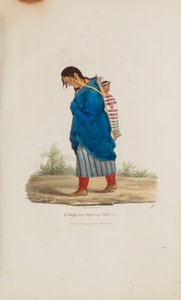 Chippeway nainen ja lapsi, Aboriginaalien portfoliosta. tekijältä James Otto Lewis