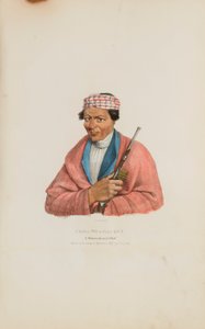 CAN-NO-SA-QUA; Pottowattomien päällikkö, julkaisusta The Aboriginal Portfolio. tekijältä James Otto Lewis