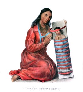 Chippeway (Ojibwe) nainen ja lapsi