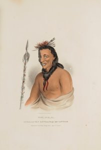 TSHU-GU-GA; Kuuluisa päällikkö, puoliksi Winnebago ja puoliksi ranskalainen, Aboriginaalien portfoliosta. tekijältä James Otto Lewis