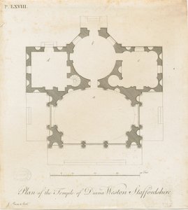 Weston-under-Lizard - Dianan temppeli: kaiverrus, nd [c 1765-1770] (tulostus)