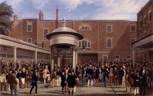 Settling Day at Tattersalls, printti Charles Hunt, 1836 (akvatinta) tekijältä James Pollard