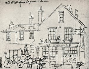 Vanha valkoinen leijona, Edgware Road, c1821 tekijältä James Pollard