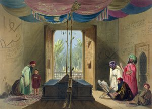 Ghuzneen keisari Sooltaun Mahmoodin moskeija ja hauta, levy 10 teoksesta "Afghanistanin maisema, asukkaat ja puvut", kaiverrus Robert Carrick (n. 1829-1904) 1848
