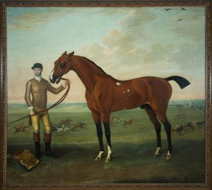 Lentävät lapset sulhasen kanssa Newmarket Heathissä, n. 1722-25 (öljy kankaalle) tekijältä James Seymour