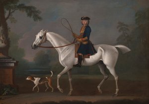 Sir Roger Burgoyne ratsastaa "mäyrällä" tekijältä James Seymour