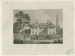 Lichfield - Piispan palatsi lähellä: kaiverrus, nd [c 1816] (painettu) tekijältä James Storer
