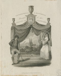 Lichfieldin katedraali - Lounaisnäkymä: kaiverrus ja [c 1820] tekijältä James Storer