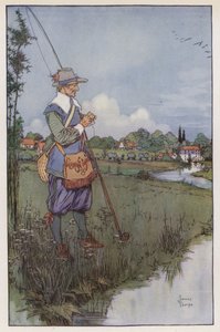 Izaak Waltonin kuvitus The Compleat Anglerille tekijältä James Thorpe