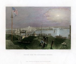 Boston nähtynä Dorchester Heightsista, USA, 1838.