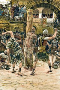 Jeesus ruoskittiin kasvoille, c1897