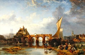 Pont des Treilles Maine-joella Angersissa tekijältä James Vivien de Fleury