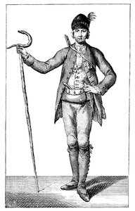 James Boswell, esq aseellisen korsikalaispäällikön mekossa, 1769. tekijältä James Wale