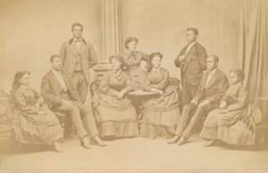Jubilee-laulajien carte-de-visite, 1872, painettu myöhemmin.