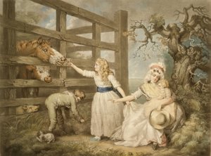 Myötätuntoiset lapset, kaiverrus William Ward (1766-1826) 1793 tekijältä James Ward