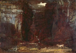 Study for "Gordale Scar", n. 1811-1813 (öljy kankaalle) tekijältä James Ward