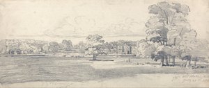 Vanha talo, Tabley, puistoalueen ympäröimä, 20. heinäkuuta 1814 (1819) tekijältä James Ward
