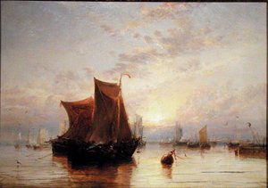 Hollantilaiset veneet rauhoittuivat auringonnousun aikaan tekijältä James Webb