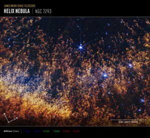 Helix-sumun (NIRCam Compass -kuva) tekijältä James Webb Space Telescope (NASA)