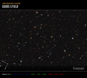 JWST Advanced Deep Extragalactic Survey (NIRCam Compass Image) tekijältä James Webb Space Telescope (NASA)