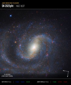 NGC 1637:n Compass-kuva tekijältä James Webb Space Telescope (NASA)