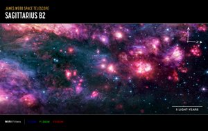 Sagittarius B2 (MIRI Compass -kuva) tekijältä James Webb Space Telescope (NASA)