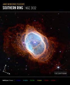 Eteläinen kehäsumu (NIRCam-kompassikuva) tekijältä James Webb Space Telescope (NASA)