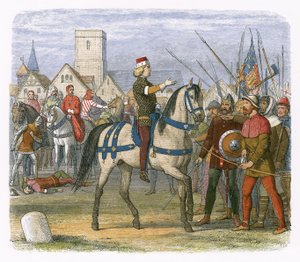 Richard ottaa kapinallisten komennon talonpoikien kapinassa tekijältä James William Edmund Doyle