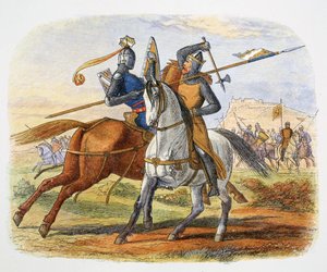 Robert Bruce tappaa Sir Henry Bohunin Bannockburnin taistelussa Skotlannissa, 1314 1864