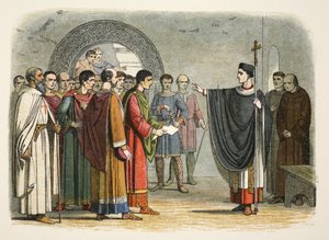 Thomas Becket kieltää Earl of Leicester tuomitsemasta häntä tekijältä James William Edmund Doyle