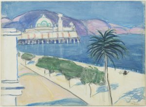 Casino by the Sea, n. 1921 (grafiitti ja akvarelli kudospaperille kiinnitettynä alukseen) tekijältä James Wilson Morrice