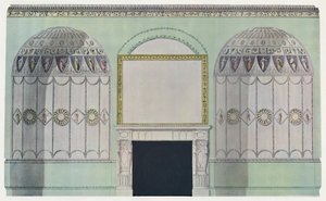 Alkovilla lankkutettu savupiippu, sisustusrakenne, 1700-luku