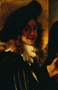 Muusikko, yksityiskohta The Procuresista tekijältä Johannes Vermeer