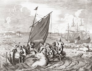 Mursunmetsästäjät 1500-luvulla (kaiverrus)