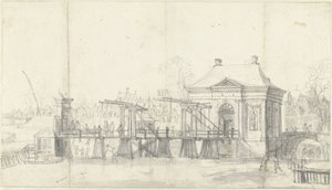 Heiligewegspoort Amsterdamissa talvella tekijältä Jan Abrahamsz. Beerstraten