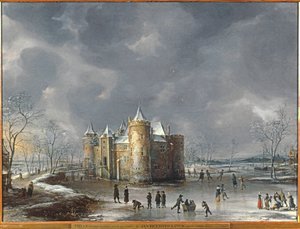 Muidenin linna talvella tekijältä Jan Abrahamsz. Beerstraten
