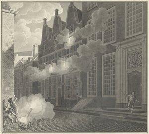 Lucas van Steveninckin talon pommitukset, 1787 tekijältä Jan Arends (signed by artist)