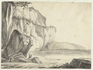 Rannikkonäkymä vedestä nousevilla kivillä tekijältä Jan Asselijn (attributed to)