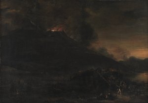 Vesuvius purkautuu yöllä tekijältä Jan Asselijn
