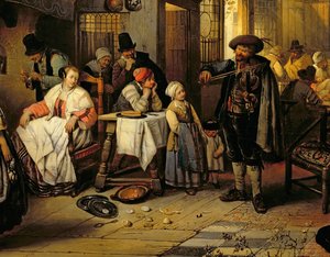 Taverna, jossa on sokea viulu, 1844 (paneeli) (yksityiskohta 76798)