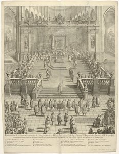 Inhuldiging van Keizer Karel VI als Graaf van Vlaanderen te Gent, 1717 Edustus hänen keisarillisen ja katolisen majesteetin Kaarle VI:n virkaanastujaisiin. Roomalaisten keisari ja Espanjan kolmas kuningas Flanderin kreivinä tekijältä Jan Baptist Berterham