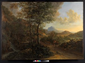 Italialainen maisema Monte Sokraten kanssa, 1635-1641