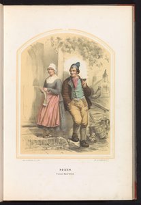 Pohjois-Hollannin talojen perinteinen puku, 1857 Talot. Pohjois-Hollannin maakunta / I (otsikko esineessä) tekijältä Jan Braet von Uberfeldt