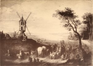 Maisema ja tuulimylly tekijältä Jan Brueghel the Elder