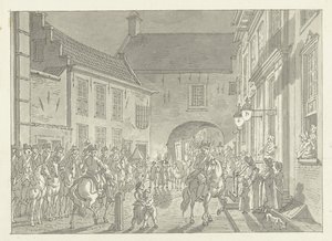 L.P. tuotu peilistä vankilan portille, 1795 tekijältä Jan Bulthuis