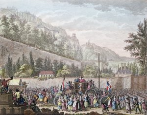 Les Hallesin naiset Auteuilissa tuodessaan Ranskan kuninkaallisen perheen Versailles