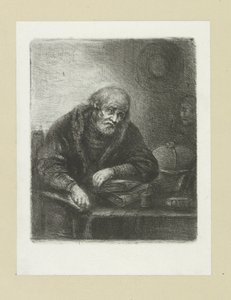 Oude mies aan zijn toimisto John Chalonin etsausten täydellinen työ / Oeuvre Complette des Eaux Fortes par Jean Chalon (sarjan nimi) tekijältä Jan Chalon
