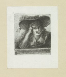 Vrouw laittaa pyöreän kuokan John Chalonin etsausten täydellinen työ / Oeuvre Complette des Eaux Fortes par Jean Chalon (sarjan nimi) tekijältä Jan Chalon