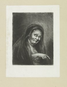 Wijzende oude vrouw John Chalonin etsausten täydellinen työ / Oeuvre Complette des Eaux Fortes par Jean Chalon (sarjan nimi) tekijältä Jan Chalon