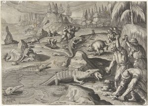 Krokodillenvangst Jachttaferelen (sarjan nimi) Villiriistan, lintujen ja kalojen metsästys Bestiaryssa (sarjan nimi)